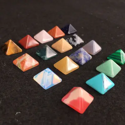 7Pcs/Pack Chakra Pyramid Stone Set Crystal Healing Best Gift Multi-color | Дом и сад
