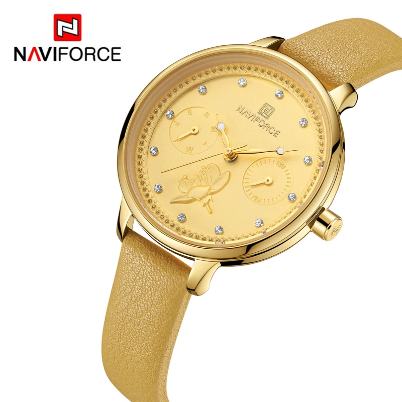 Часы NAVIFORCE женские кварцевые модные простые тонкие повседневные наручные с