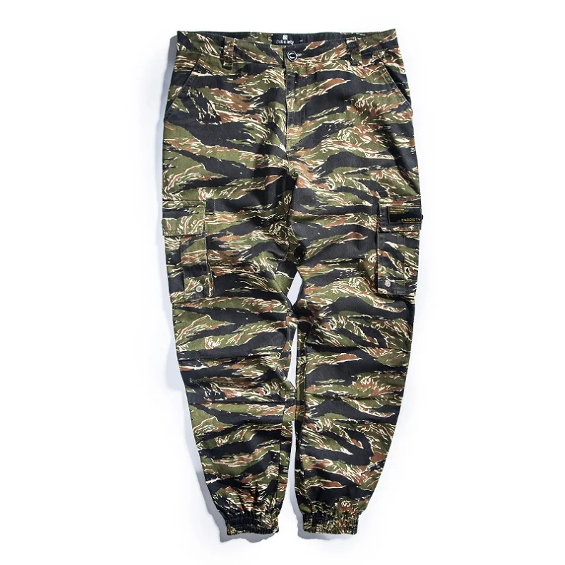 W8863 Light Green Мужские камуфляжные брюки, новинка, мужские повседневные уличные хип-хоп брюки-шаровары, мужская спортивная одежда, свободные брюки для бега, военные - Цвет: W8863 Light Green