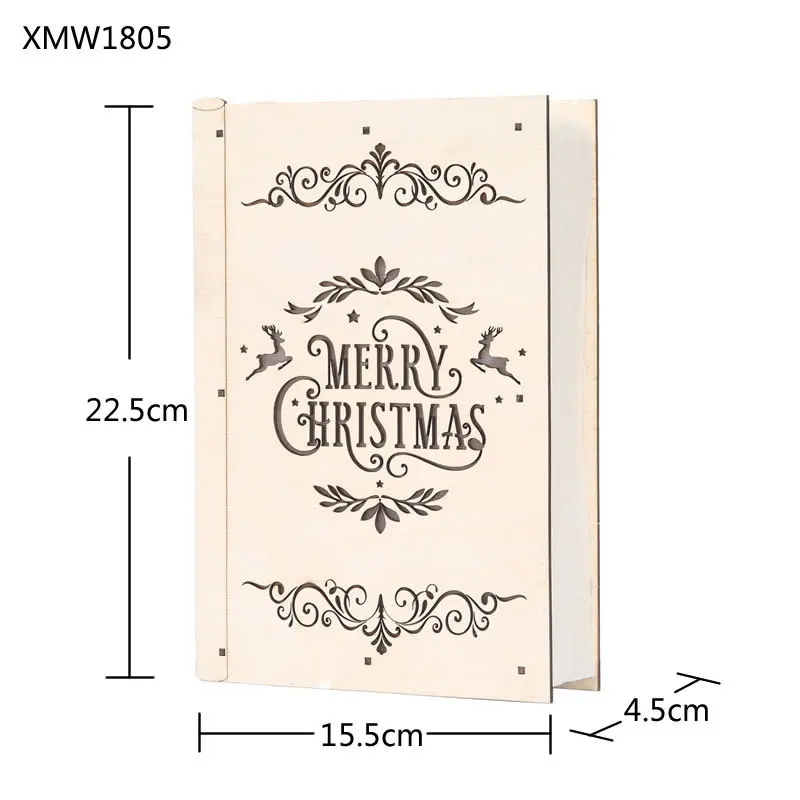 Рождественские украшения для дома новые светодиодные фонари деревянные книжные