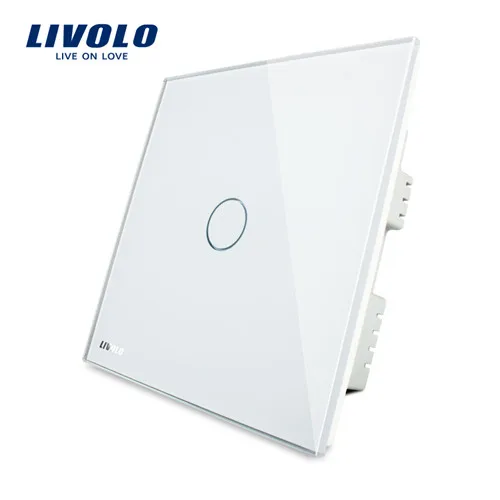 White Livolo Великобритания Стандартный Настенный Выключатель, слоновая кость белый кристалл стекло панель, AC 220-250 В VL-C301-61, светильник сенсорный выключатель, 1 комплект 1 способ - Цвет: White
