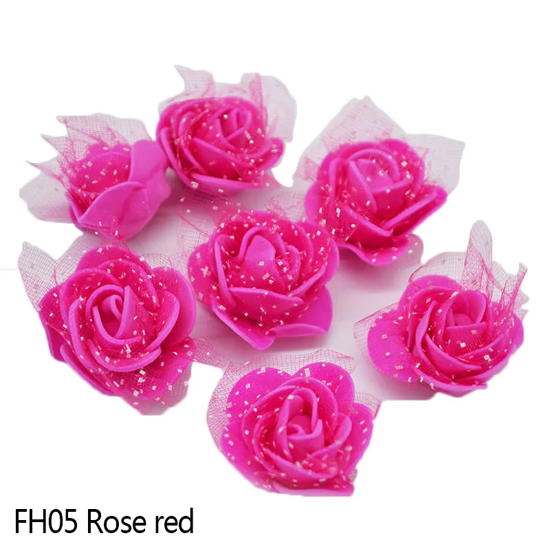 Rose Red 50 шт./лот, 3,5 см, пенопластовые цветы ручной работы, искусственные из ПЭ пены, голова цветка розы, свадебное украшение для дома, сделай сам, скрапбукинг, ремесла - Цвет: Rose Red