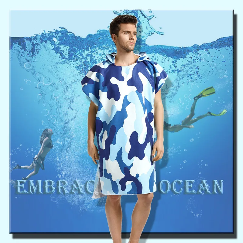Океан Камуфляж Печать изменение халат спортивное полотенце мода Открытый