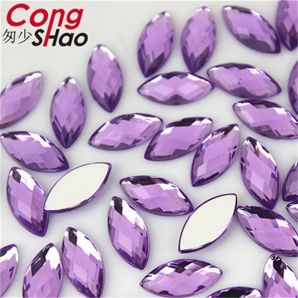 Purple Cong shao 200 шт. 7*15 мм Красочные в виде большого плоского глаза камни и кристаллы акриловая лента из страз костюм телефона украшения ZZ720 - Цвет: Purple