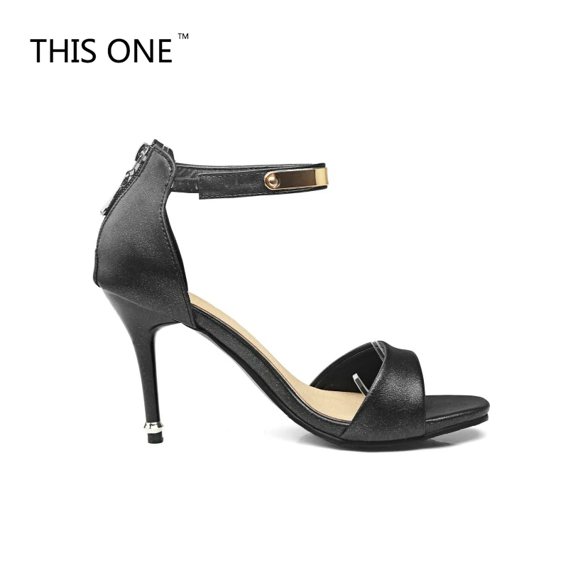 Новые модные женские глянцевые сандалии черного цвета пикантные вечерние туфли