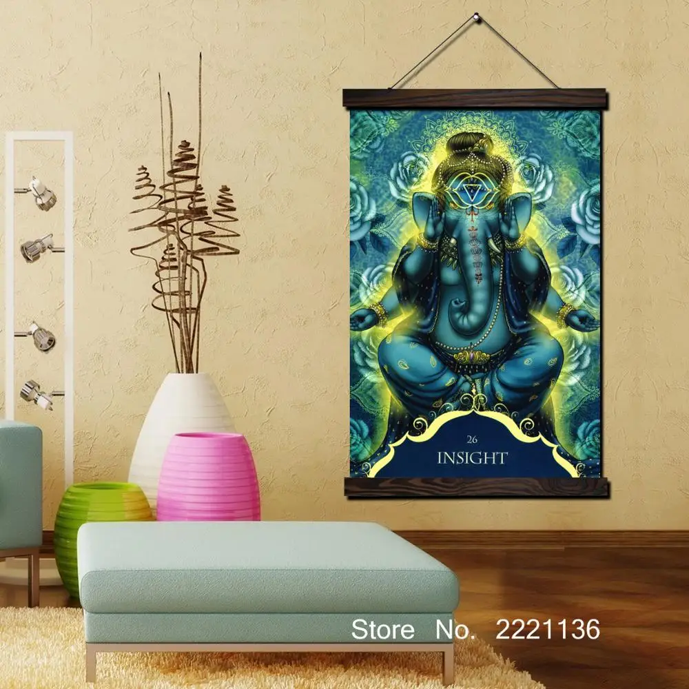 Бог слон статуя Будды защелка прокрутки живопись HD Wall Art висит холст картины