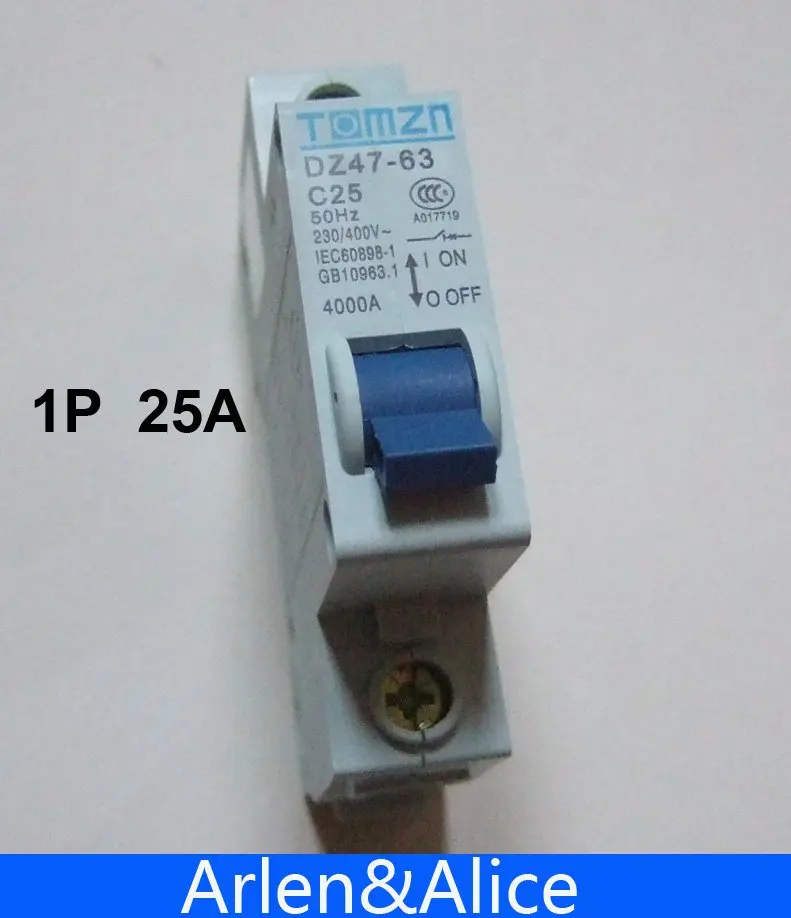 1P 25A 230/400v ~ 50 HZ/60 HZ Мини выключатель MCB C45 C Тип breaker tool mcb ratingmcb circuit breaker