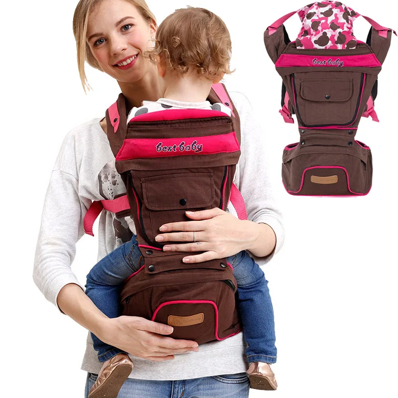 

Baby Ergonomic Hipseat Carrier Toddler Breathable Canvas Cotton Backpack Infant Multifunctional 4 Seasons Wrap Slings 0-36Months