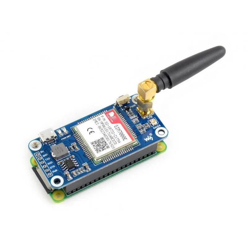 Шапка NB-IoT/eMTC/EDGE/GPRS/GNSS для Raspberry Pi на основе SIM7000E совместима с Raspberry Pi 3 Model B+/Модель B/Zero/W