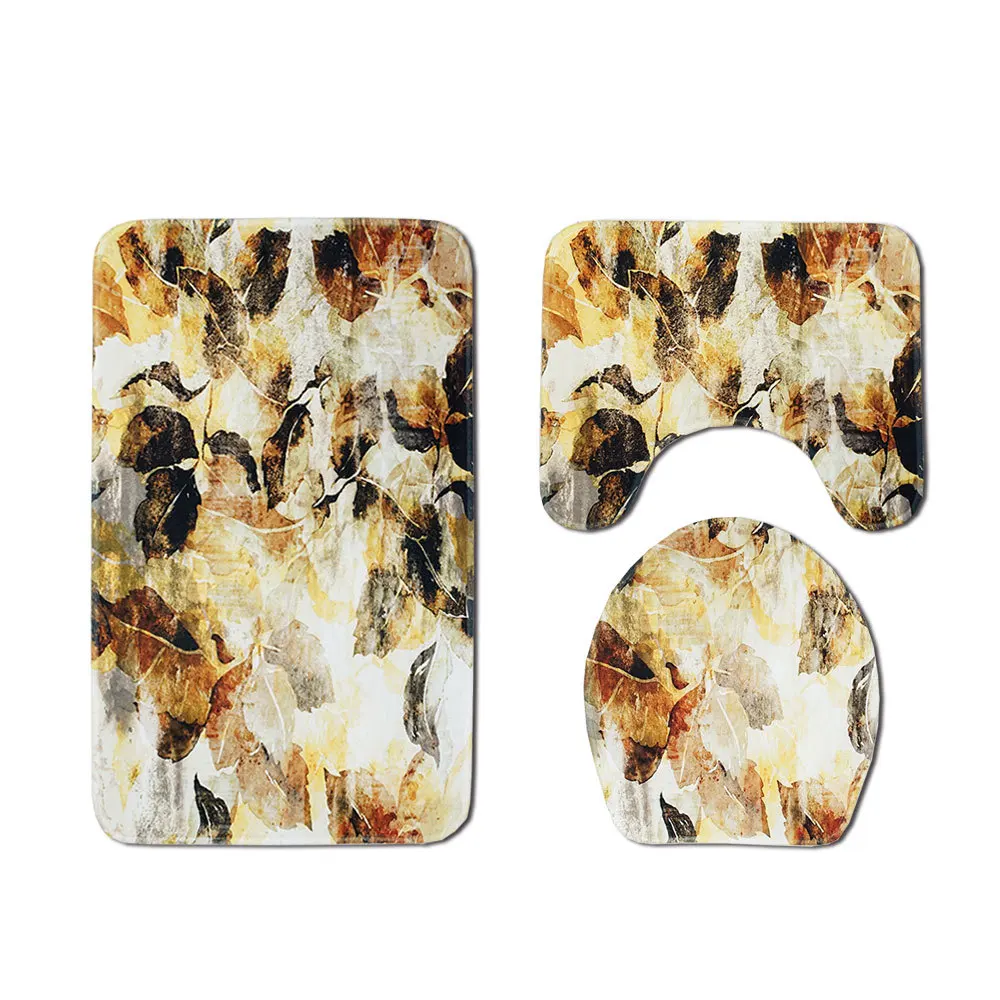 bath mat for bathroom leaves pattern toilet carpet mat toilet lid cover mat bathroom carpet set shower room rug bathroom mat free global shipping