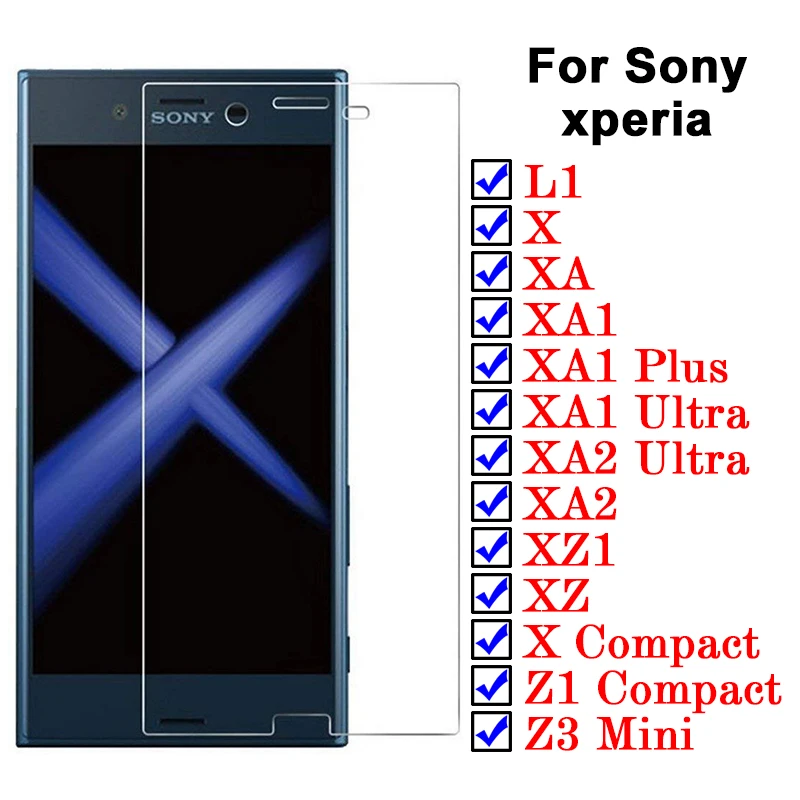 Защитное стекло для экрана sony xperia xa2 на experia L1 XA XA2 X Compact Ultra Plus закаленное XZ1 XZ Z3