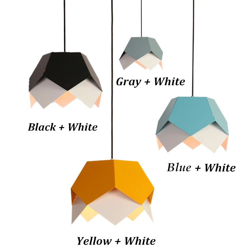 Скандинавские красочные железные геометрические светодиодные подвесные