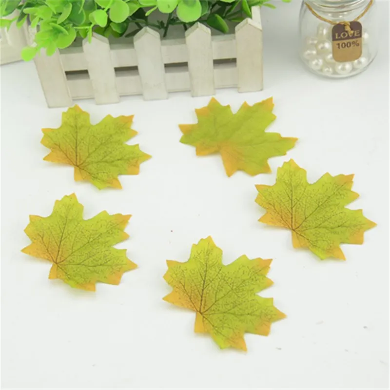 100 шт. Искусственные Шелковые кленовые листья разноцветные искусственные цветы
