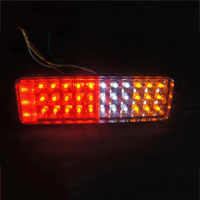 1 Pair LED Car Tail Lights Warning Lamp for 24V Truck Trailer Lorry Van Red Yellow White