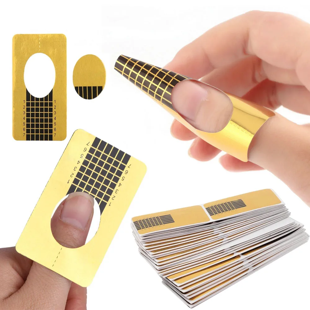 AddFavor 20 шт DIY Ложные формы для ногтей для акриловых наконечников Маникюрный Инструмент гелевая форма для наращивания ногтей гелевая форма для ногтей набор направляющих наклеек