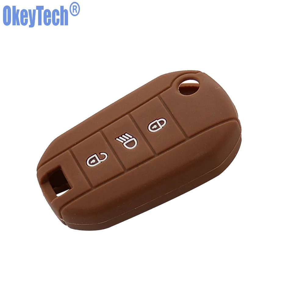 Силиконовый чехол OkeyTech для Peugeot 3008 208 308 RCZ 508 408 2008 407 307 4008 откидной пульт
