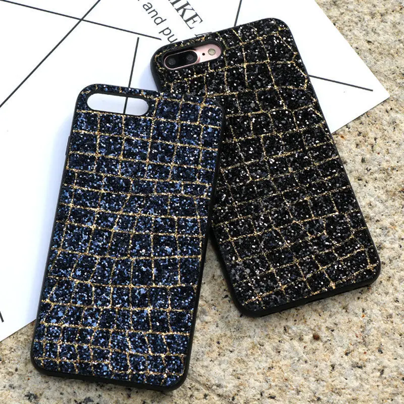 Роскошная сверкающая пудра С кристалалми и стразами чехол для iPhone X XS Max XR мягкий