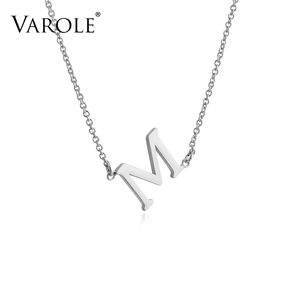 Varole New Arrival Gold Color Letter M Necklace Pendant for Women Silver Necklaces &amp Pendants Charms Jewelry Making suspensions |