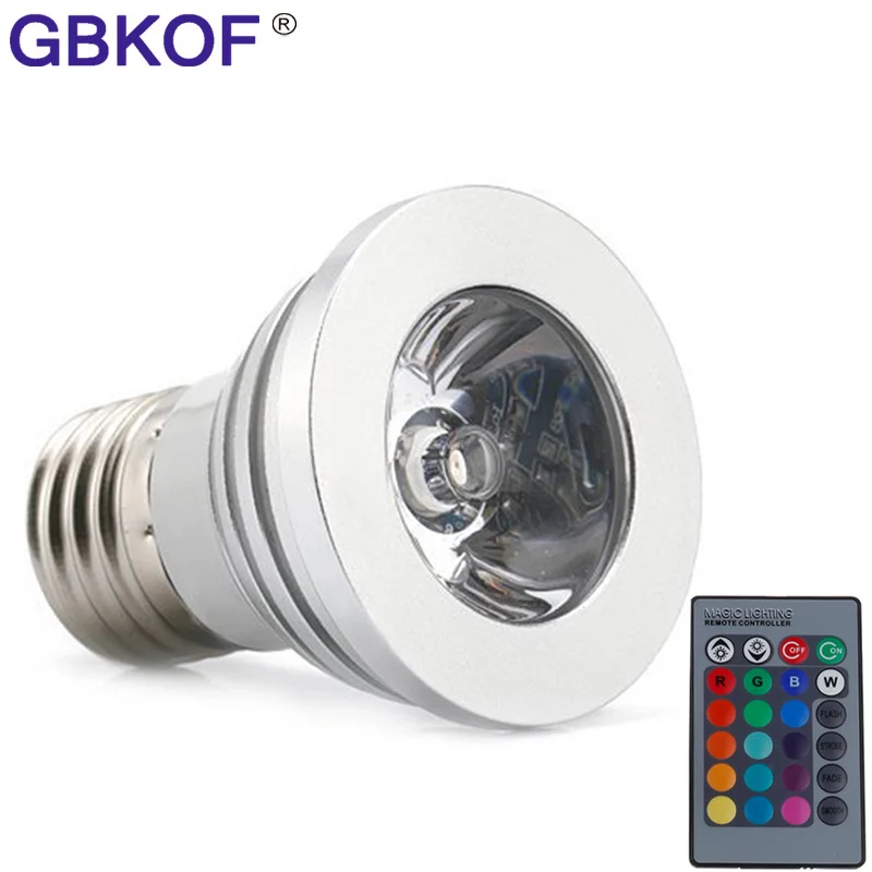Рождественская лампа с регулируемой яркостью GU10 E14 E27 RGB Светодиодный прожектор 110