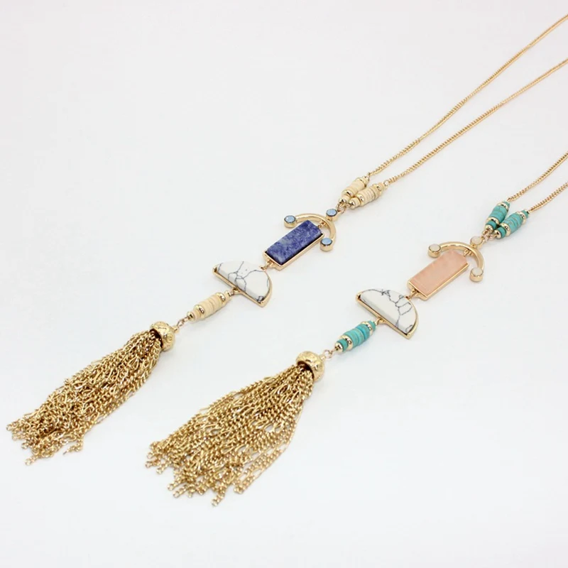 

TOUCHEART Personalized bead Necklace for Women Wholesale Collar Amazing Long Gold color Tassel Necklaces Jewelry SNE160144