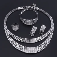 oeoeos african jewelry set dubai silver color necklace earrings set for women wedding jewellery set bridal costume jewelery