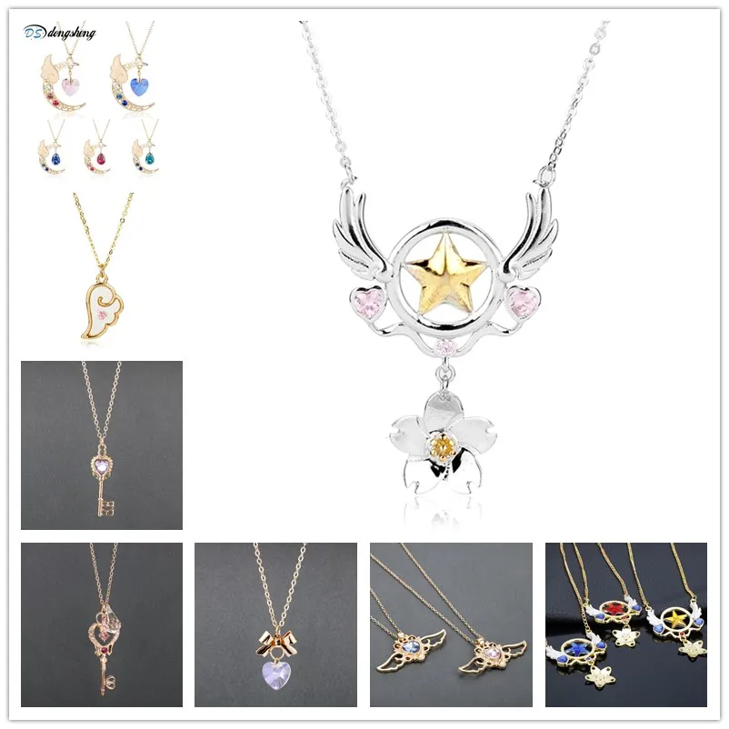 20 видов стилей Аниме Card Captor ожерелье сакуры звезда с цветочным принтом в стиле