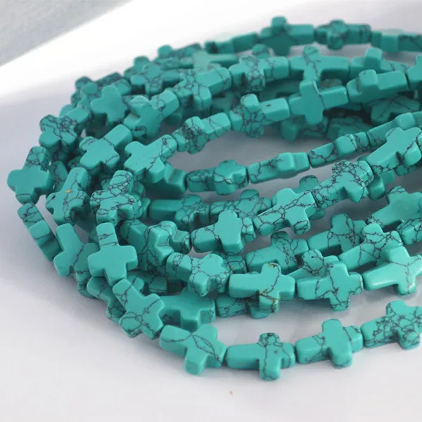 Turquoise Горячая Распродажа модных бусин из натурального камня, Разноцветные Подвески для самостоятельного изготовления ювелирных изделий, браслет 48 шт - Цвет: Turquoise