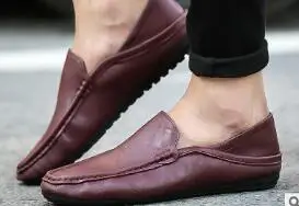 wine red Новинка года; Мужская обувь из искусственной кожи в горошек; дышащая мужская обувь; Повседневная Удобная обувь Lok Fu; повседневная обувь для вождения из черной кожи - Цвет: wine red