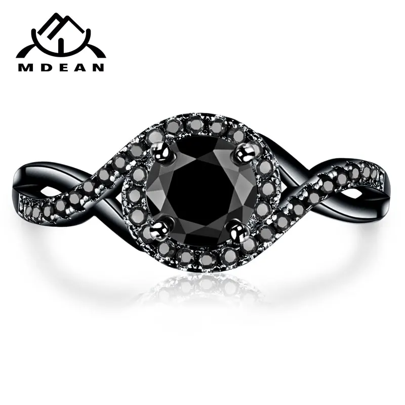 Mdean свадебные кольца черного и золотого цвета модные для женщин обручальные