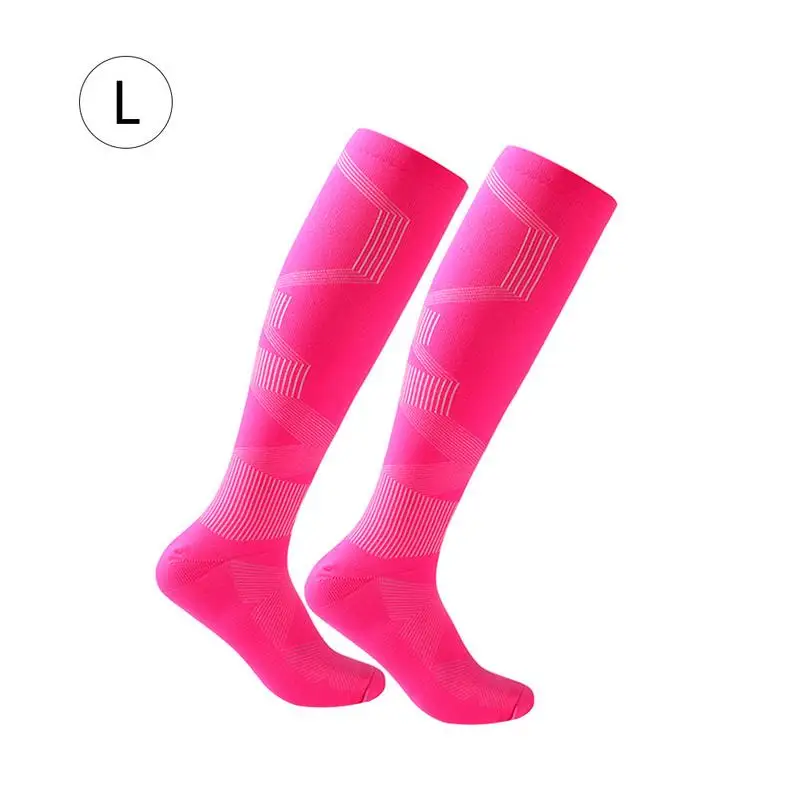Hot Pink Утолщенные зимние Компрессионные носки износостойкие Длинные теплые дышащие термо-носки для мужчин и женщин-марафон бег на открытом воздухе Sk - Цвет: Hot Pink