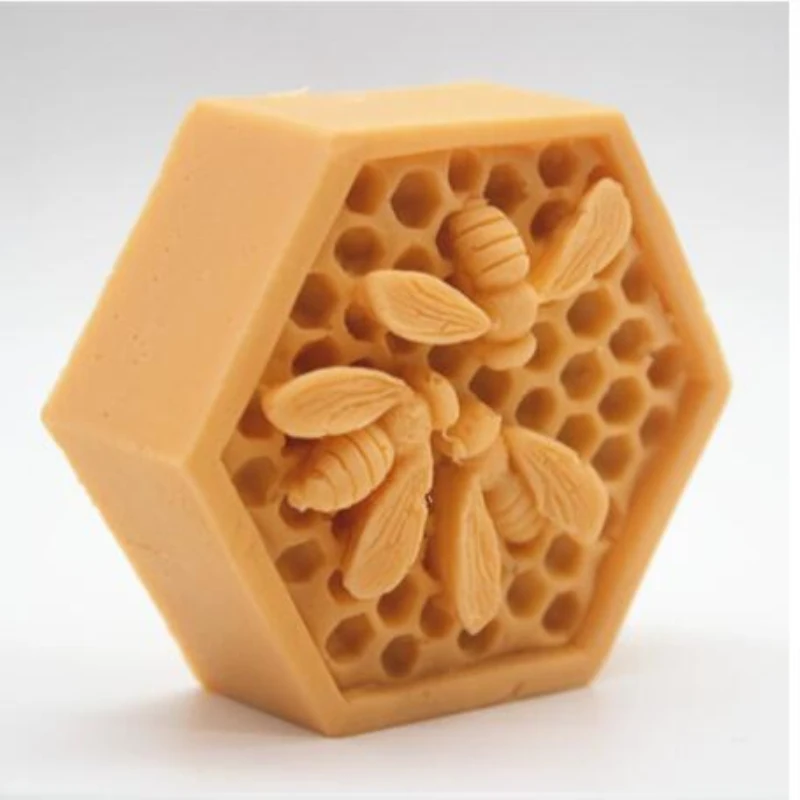 3D Bee Honeycomb Silicone Soap Molds Candle Resin Crafts Mould Mousse Fondant Cake Bakeware Decorating Kitchen Accessories