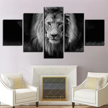 5 шт. Nordic Decoratrion Животные Лев Wall Art Холст Картины маслом