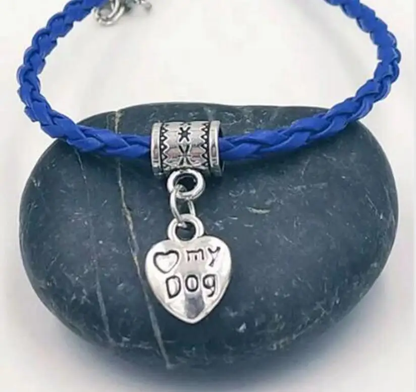 20 шт./лот быстрая доставка браслет I Love Dog &amp Paw Heart Best Friend подвеска смешанный