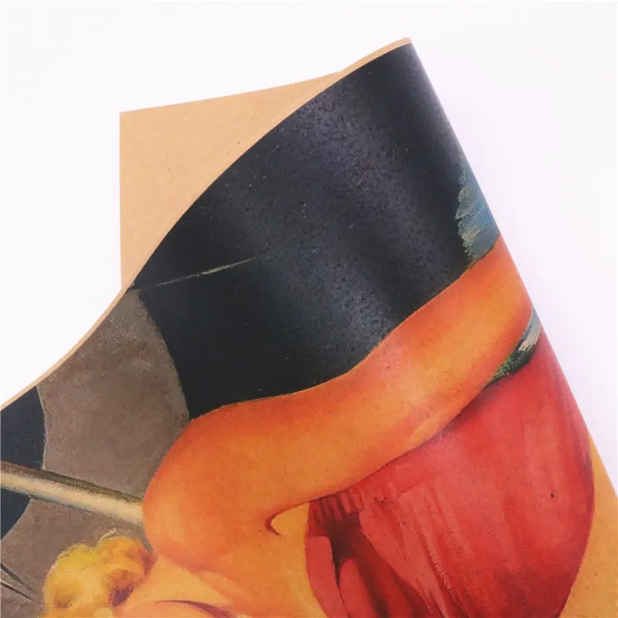 Ретро постер из крафт бумаги для девушек сексуальная Настенная Наклейка с