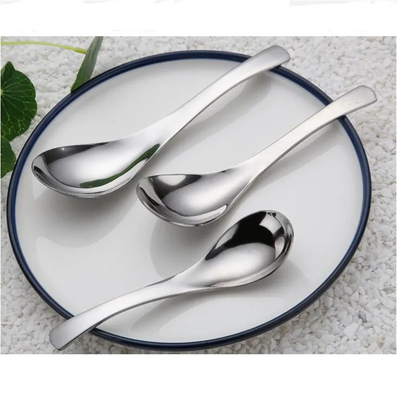 Mrosaa Радужная китайская суповая ложка из нержавеющей стали Круглый Овальный