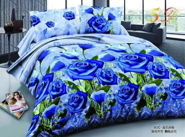bedding set Красная роза одеяла наборы 3D постельные принадлежности одеяло пододеяльник кровать в сумке простыня покрывала постельное белье doona королева размер полный двойной дешевые 5 шт - Цвет: bedding set
