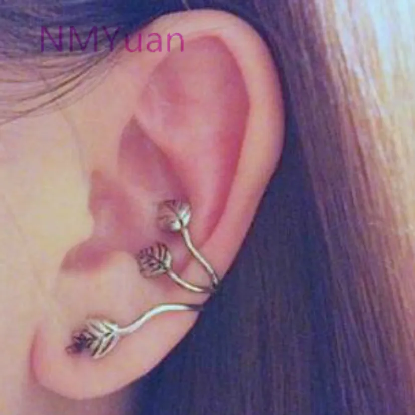 Модные женские серьги в стиле ретро с неперфорированными дисками и растениями