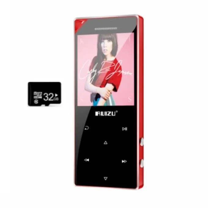 red with 32gb ruidu D05 Bluetooth 4,0 Mp3 MP4 плеер Музыкальный плеер с 16 Гб fm-радио тяжелая металлическая сенсорная кнопка 80ч воспроизведение 128 ГБ расширение - Цвет: red with 32gb