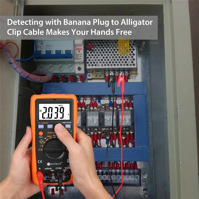 

Neoteck DCA/V AC Pro Digital Multimeter With TP01 Probe DM4000 Pro 3 3/4Auto Range Multimeter tester DMM Logic Test F T R C