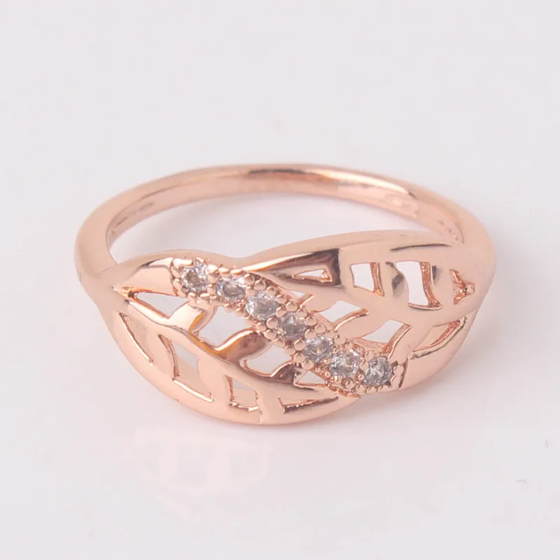 BUDONG Trendy Rings Rose Gold Color Wedding for Women Cubic Zirconia CZ Vintage Lady Party Jewelry Bijoux XUA090 | Украшения и