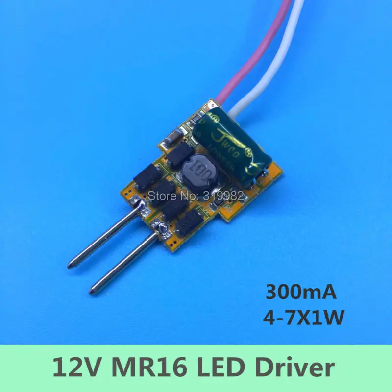 2 шт./партия 4 7X1W 300ma MR16 светодиодный индикатор питания драйвера 12V Вт 5 6 7 5X1