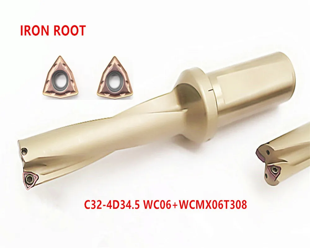 Индексируемая дрель New1P C32-4D34.5 WC06 U drill + 2P WCMX06T308-FZ 6115 вставка | Инструменты