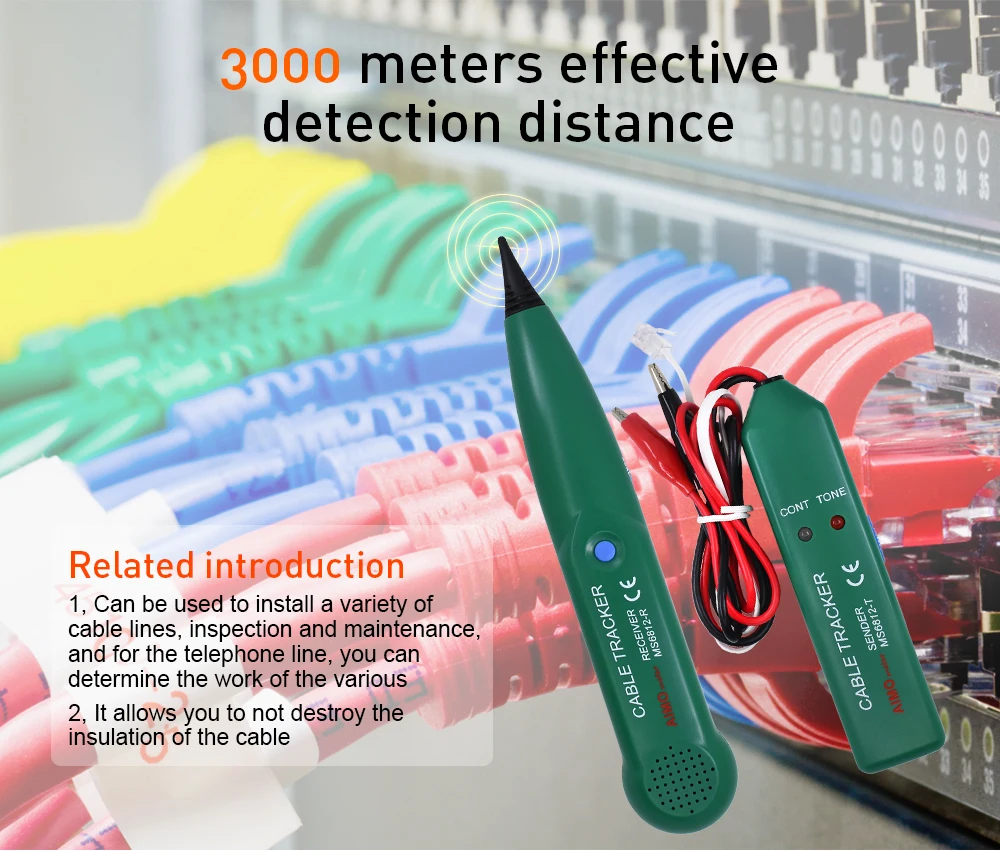 AIMO MS6812 телефонный провод Tracer UTP набор инструментов LAN Сетевой кабель тестер линия Finder с мешочком