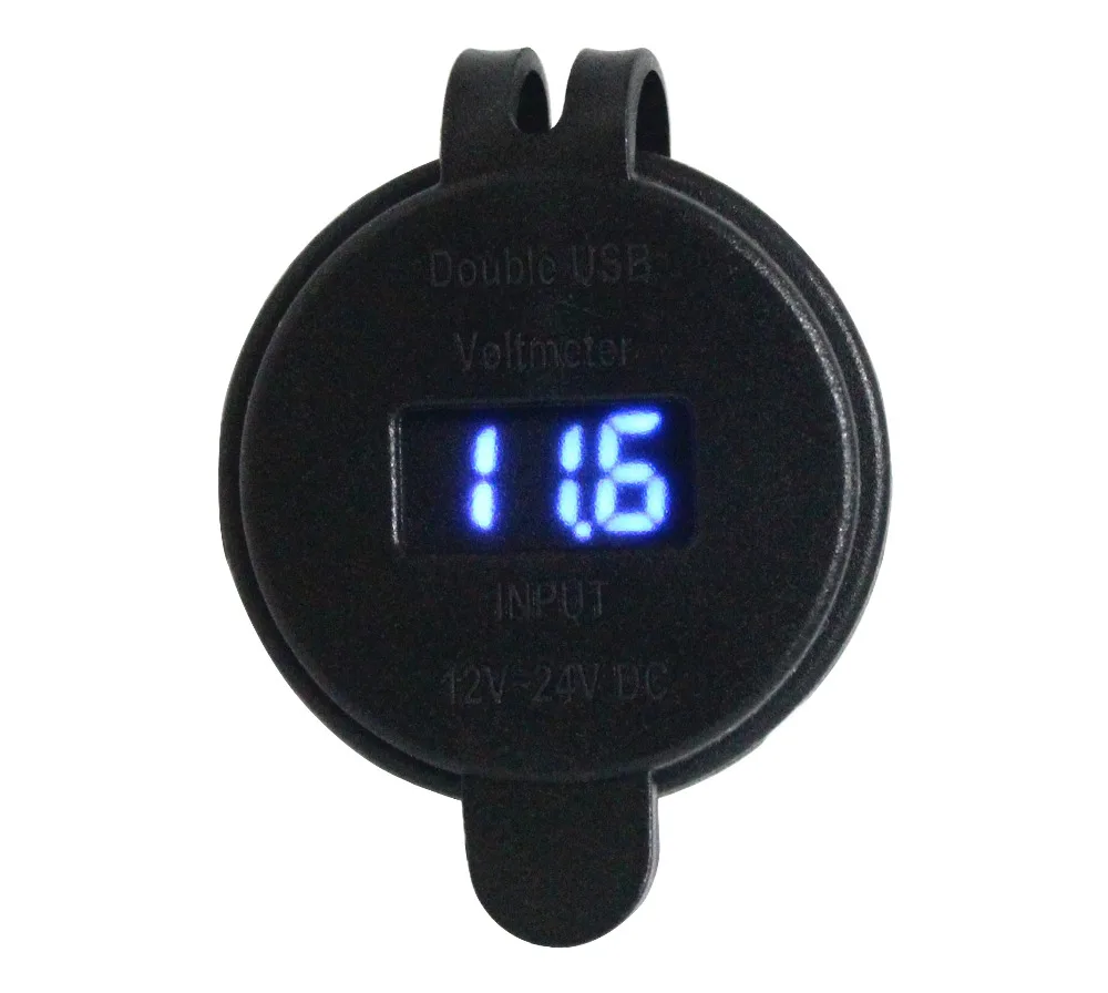 Вольтметр и измеритель напряжения с двумя USB портами 12 В/24 В|usb port socket|usb charger socketauto