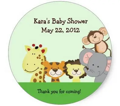 

1.5inch JUNGLE ZOO PARTY Customizable Favor Sticker