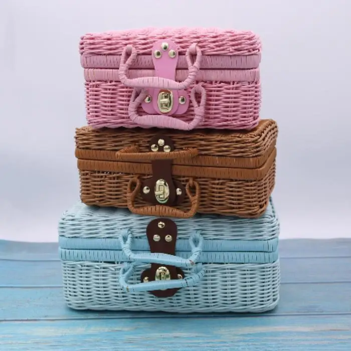 Чемодан путешествия пикника корзины ручной работы для хранения Чехол Открытый