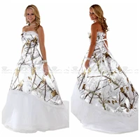 2021 new fashion style white camo real tree camouflage a line wedding gowns vestidos de mariee custom tulle skirt bridal gown
