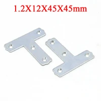 new 100pcs metal flat corner braces t shape furniture connecting fittings frame board brackets fastener parts 1 2x12x45x45mm