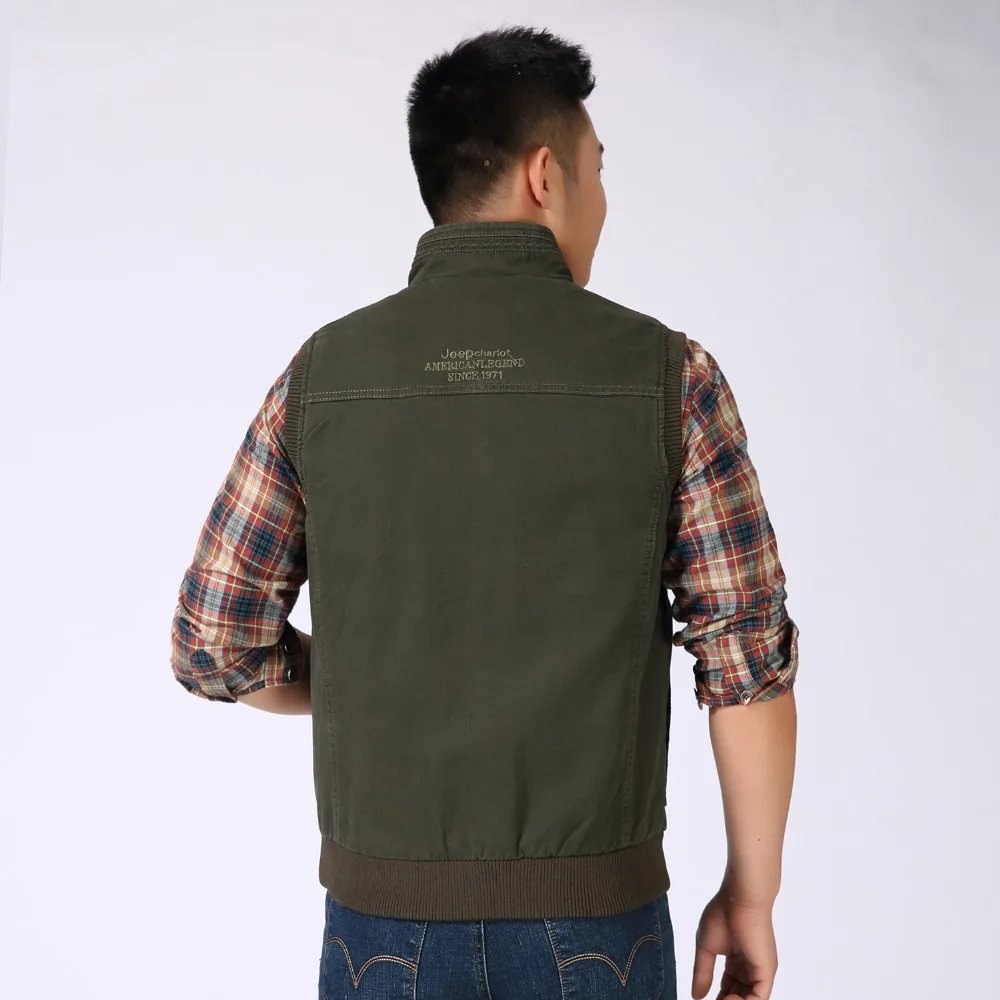 Человек Повседневное молнии жилеты мульти карман Для мужчин елочка жилет желтый