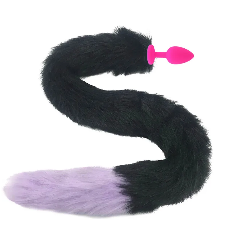 80cm Long Tail Fox New Big Anal plug fox tail Stainless steel butt cat anal cosplay sex toys | Красота и здоровье